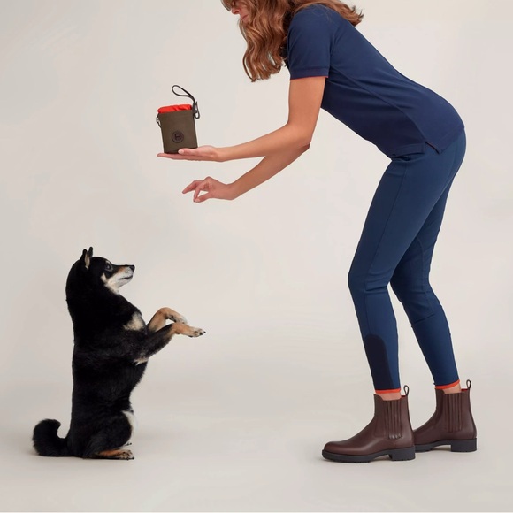 New Hermes On-The-Go Grooming Bag Dog Pouch Candy Case Bag Charm Kaki / Feu - Picture 3 of 7